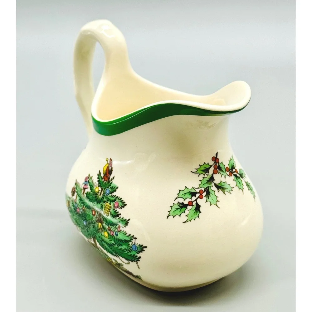 Spode Christmas Tree Creamer Lidded Sugar Bowl Set S3324 England Boxed